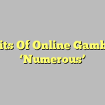 Benefits Of Online Gambling – ‘Numerous’