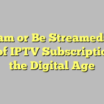 Stream or Be Streamed: The Rise of IPTV Subscriptions in the Digital Age